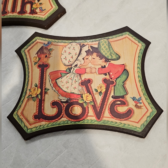 Vintage Faith & Love Plaques Home Interiors - Picture 3 of 4